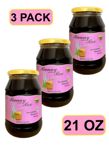 Buckwheat Blossom Honey - 21oz - 3 PACK - Bunny And The Bee - Raw Natural Honey