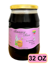 Load image into Gallery viewer, Buckwheat Blossom Honey - 32oz - 3 PACK - Bunny And The Bee - Raw Natural Honey