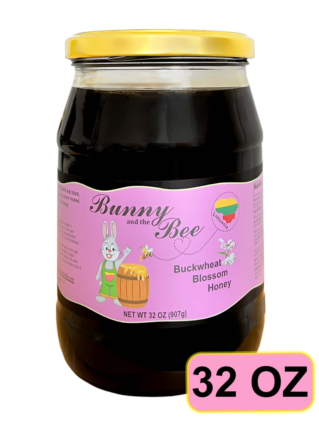 Buckwheat Blossom Honey - 32oz - Bunny And The Bee - Raw Natural Honey