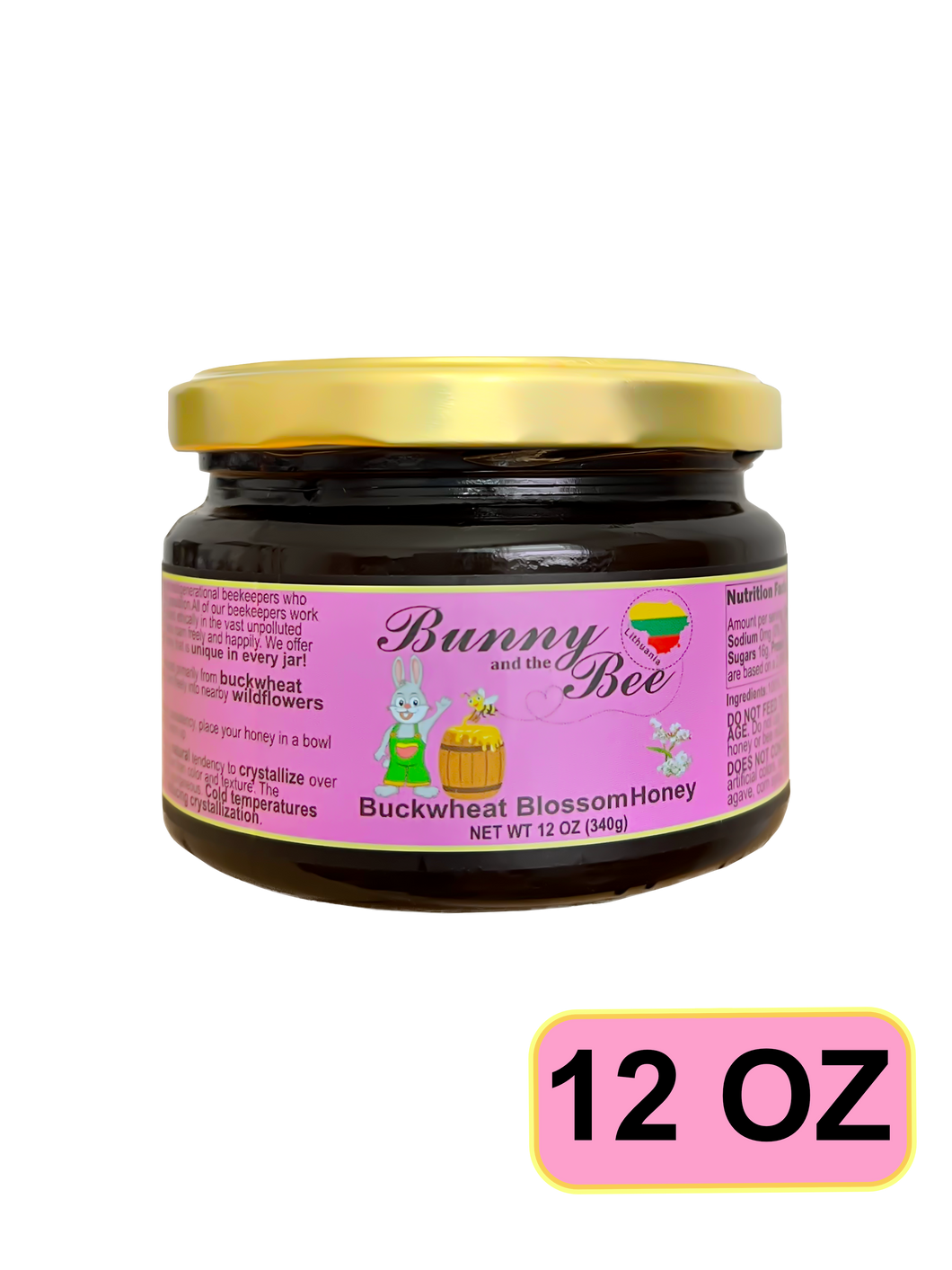 Buckwheat Blossom Honey - 12oz - Bunny And The Bee - Raw Natural Honey